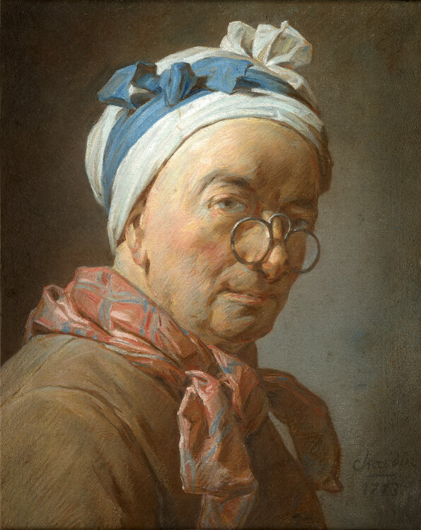 Jean Siméon Chardin (1699-1779), Autoportrait aux bésicles, 1773 Jean Siméon Chardin (1699-1779), Autoportrait aux bésicles, 1773